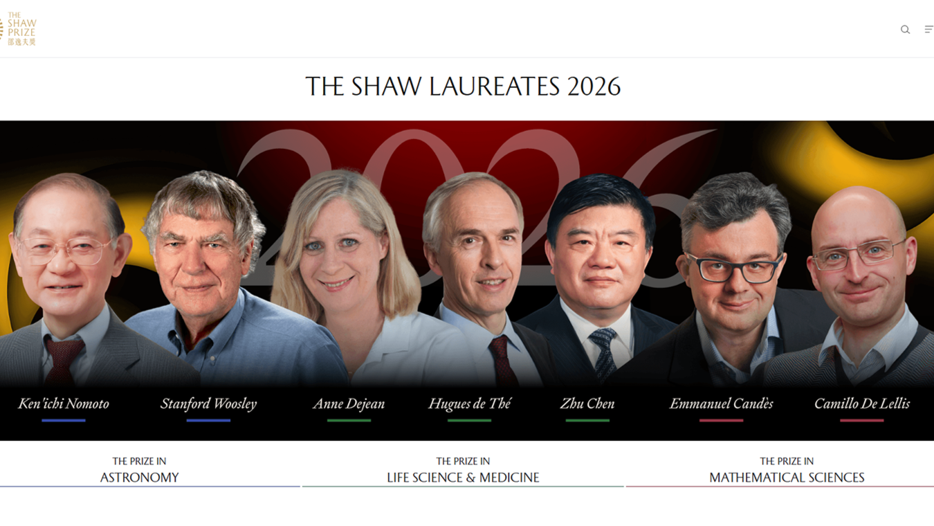 2026 Shaw Prize Winners: 7 Scientists Honored for Groundbreaking Research